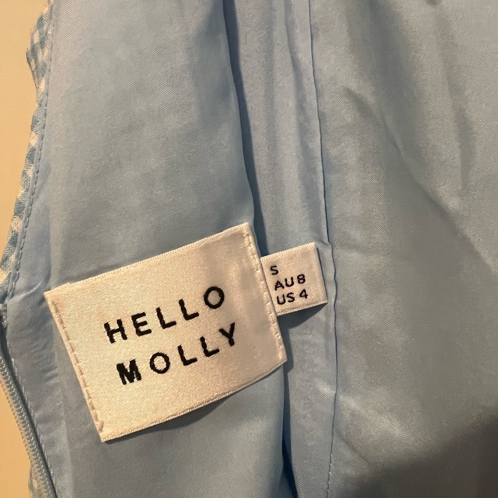 Hello Molly Light Blue Gingham Mini Dress - Picture 2 of 8